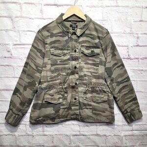 ANA A New‎ Approach Jacket Womens XL Green Camo Military Streetwear Y2K Style